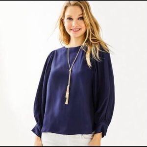 Lily Pulitzer Maisel top in true navy